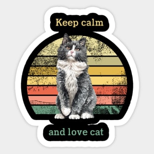 Cat t shirt - Keep calm and love cat Sticker